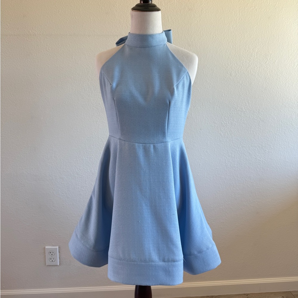 Windsor Light Blue Halter Skater Dress
